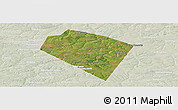 Satellite Panoramic Map of Plavskiy, lighten