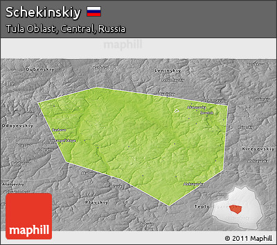 Physical 3D Map of Schekinskiy, desaturated