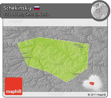 Physical 3D Map of Schekinskiy, desaturated