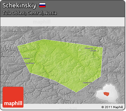 Physical 3D Map of Schekinskiy, desaturated