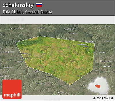 Satellite 3D Map of Schekinskiy, semi-desaturated