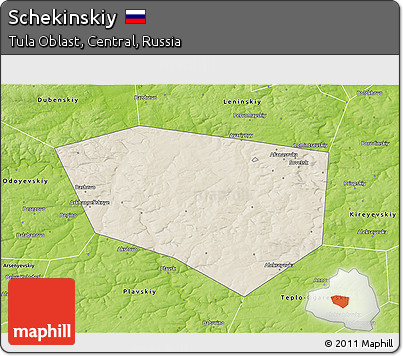 Shaded Relief 3D Map of Schekinskiy, physical outside