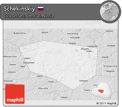 Silver Style 3D Map of Schekinskiy