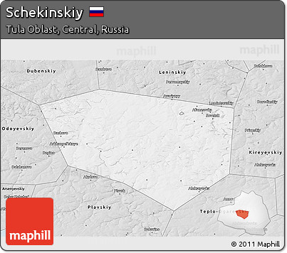 Silver Style 3D Map of Schekinskiy