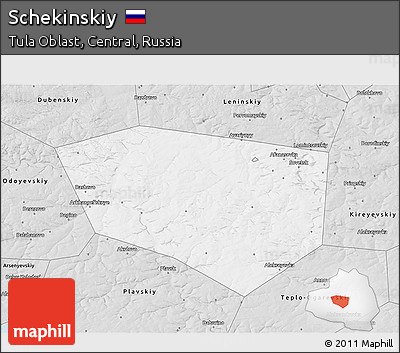 Silver Style 3D Map of Schekinskiy