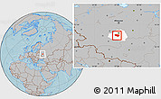 Gray Location Map of Schekinskiy, highlighted parent region, hill shading