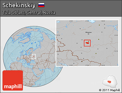 Gray Location Map of Schekinskiy, hill shading