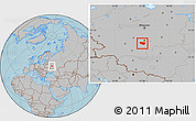 Gray Location Map of Schekinskiy, hill shading