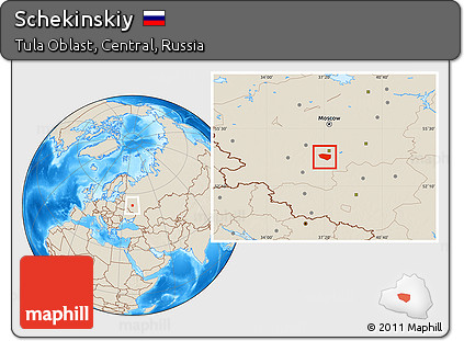 Shaded Relief Location Map of Schekinskiy