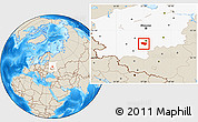 Shaded Relief Location Map of Schekinskiy, highlighted grandparent region