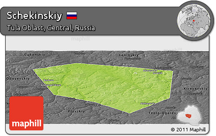Physical Panoramic Map of Schekinskiy, darken, desaturated
