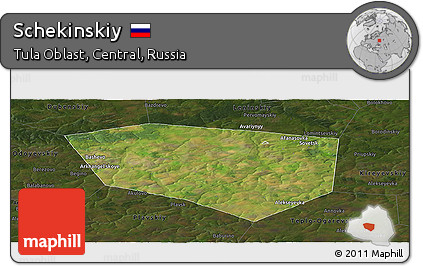 Satellite Panoramic Map of Schekinskiy, darken