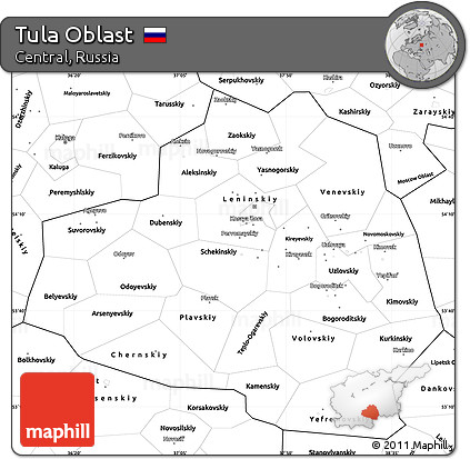 Blank Simple Map of Tula Oblast