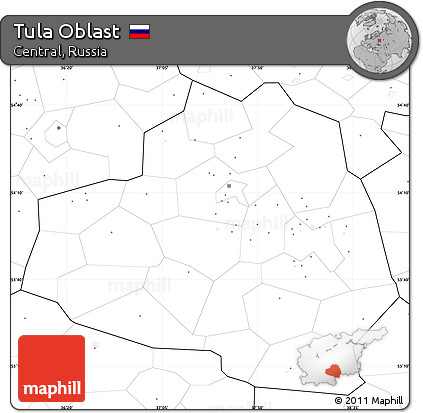 Blank Simple Map of Tula Oblast, no labels