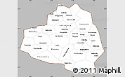 Gray Simple Map of Tula Oblast, cropped outside