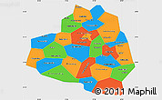 Political Simple Map of Tula Oblast, single color outside