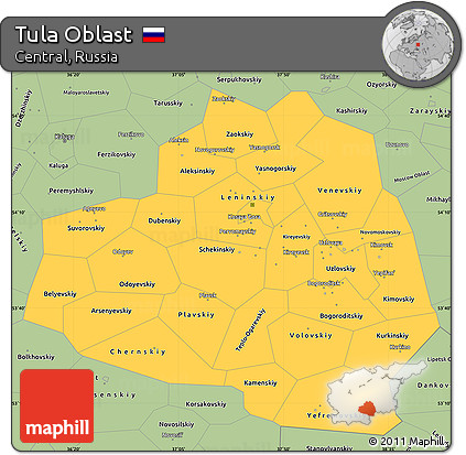 Savanna Style Simple Map of Tula Oblast