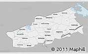 Gray 3D Map of Tver Oblast, single color outside