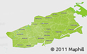 Physical 3D Map of Tver Oblast, single color outside