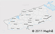 Silver Style 3D Map of Tver Oblast, single color outside
