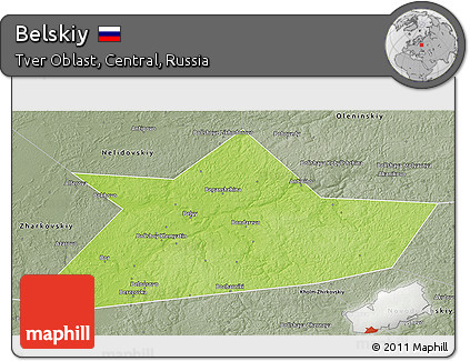 Physical 3D Map of Belskiy, semi-desaturated