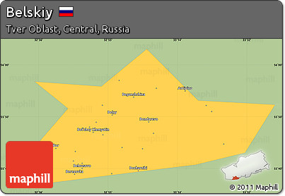 Savanna Style Simple Map of Belskiy, single color outside