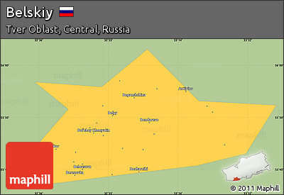 Savanna Style Simple Map of Belskiy, single color outside