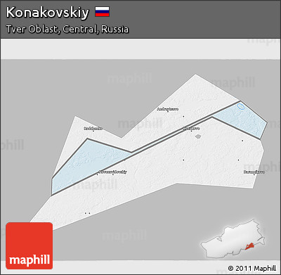 Gray 3D Map of Konakovskiy, single color outside