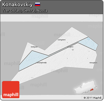 Gray 3D Map of Konakovskiy, single color outside