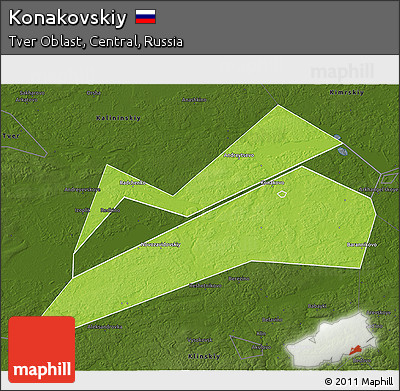Physical 3D Map of Konakovskiy, darken