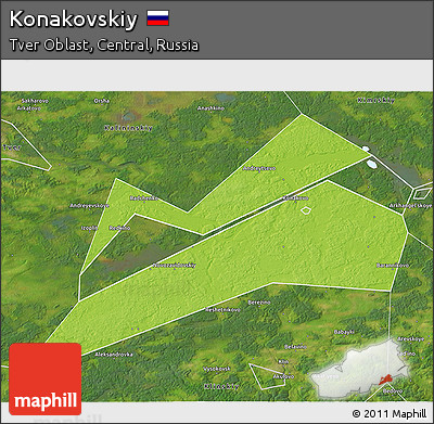 Physical 3D Map of Konakovskiy, satellite outside