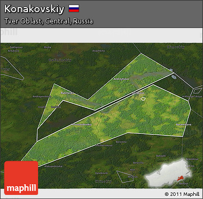 Satellite 3D Map of Konakovskiy, darken