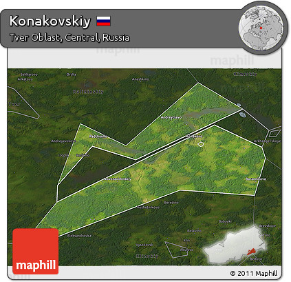 Satellite 3D Map of Konakovskiy, darken