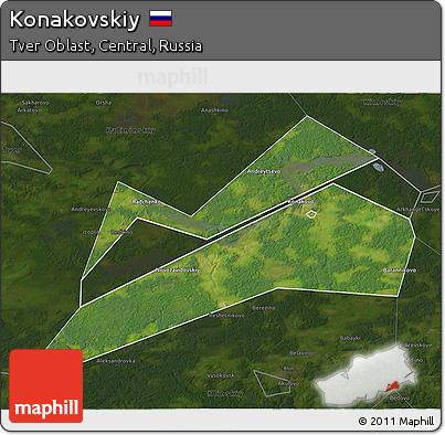 Satellite 3D Map of Konakovskiy, darken