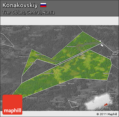 Satellite 3D Map of Konakovskiy, desaturated