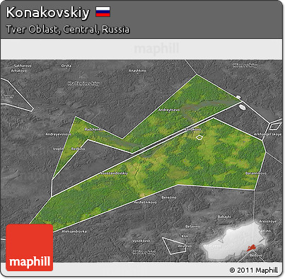 Satellite 3D Map of Konakovskiy, desaturated
