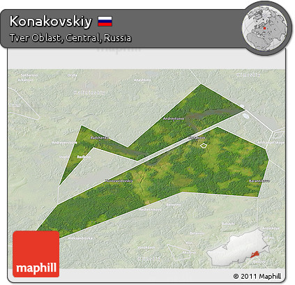 Satellite 3D Map of Konakovskiy, lighten