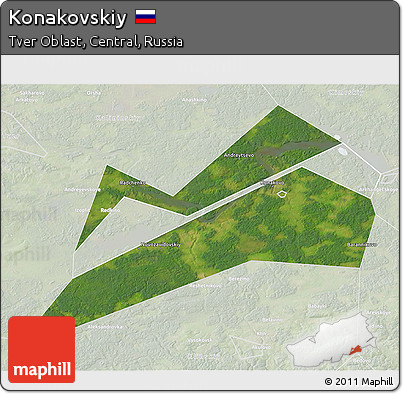 Satellite 3D Map of Konakovskiy, lighten
