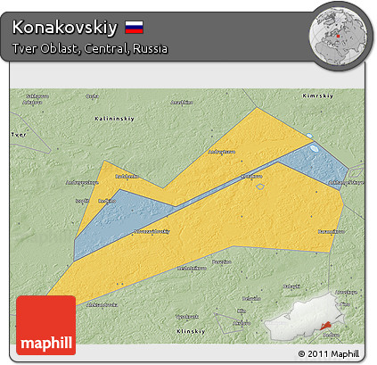 Savanna Style 3D Map of Konakovskiy