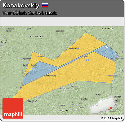 Savanna Style 3D Map of Konakovskiy