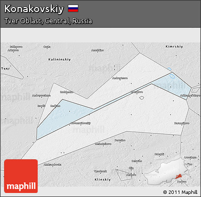 Silver Style 3D Map of Konakovskiy