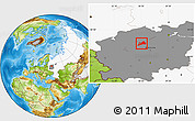 Physical Location Map of Konakovskiy, highlighted country, highlighted grandparent region