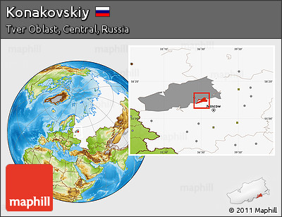 Physical Location Map of Konakovskiy, highlighted country, highlighted parent region