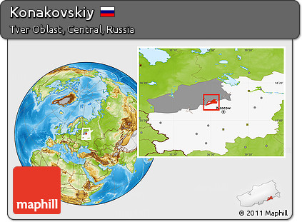Physical Location Map of Konakovskiy, highlighted parent region, highlighted grandparent region