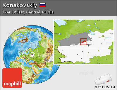 Physical Location Map of Konakovskiy, highlighted parent region, highlighted grandparent region
