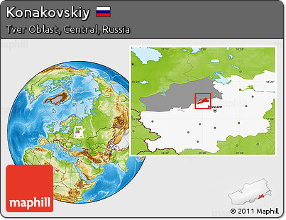 Physical Location Map of Konakovskiy, highlighted parent region, highlighted grandparent region