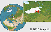 Satellite Location Map of Konakovskiy, highlighted parent region