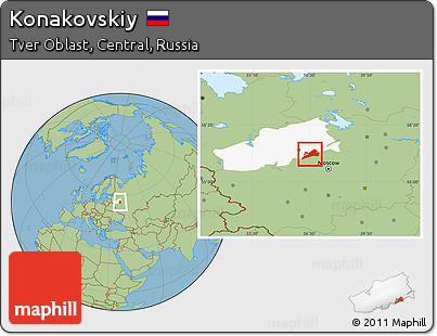 Savanna Style Location Map of Konakovskiy, highlighted parent region