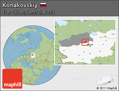 Savanna Style Location Map of Konakovskiy, highlighted parent region, highlighted grandparent region
