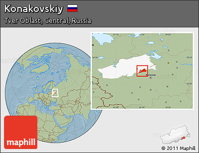 Savanna Style Location Map of Konakovskiy, highlighted parent region, hill shading